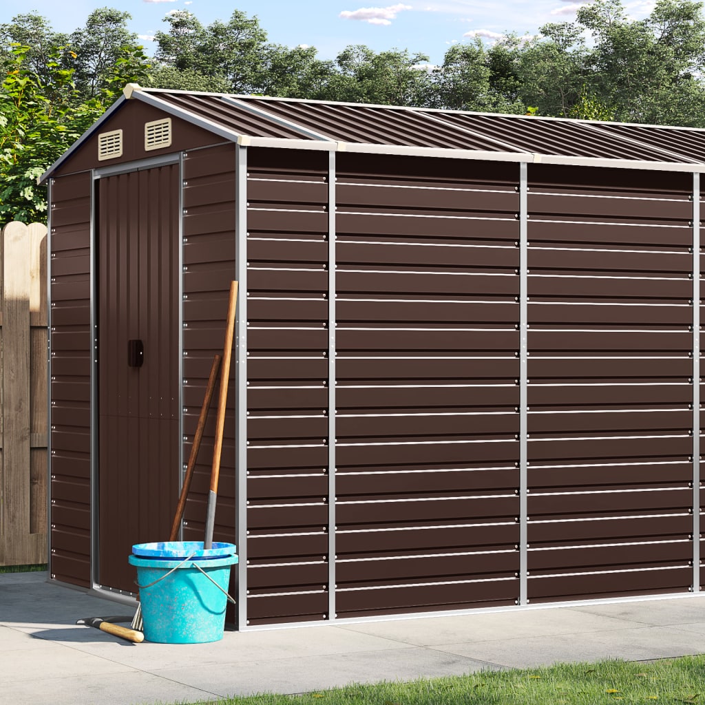 Gartenhaus Braun 191x555x198 cm Verzinkter Stahl
