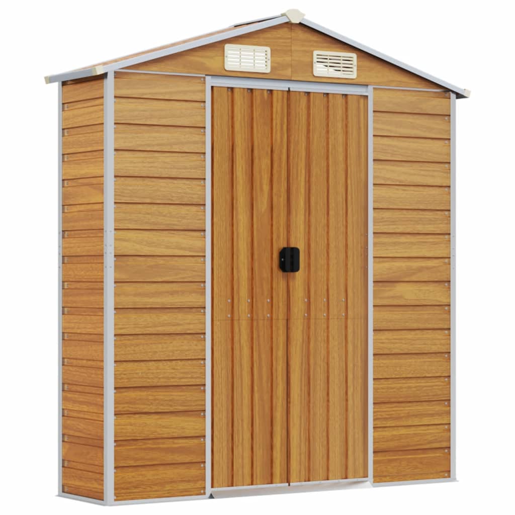 Gartenhaus Hellbraun 191 x 215 x 198 cm Verzinkter Stahl