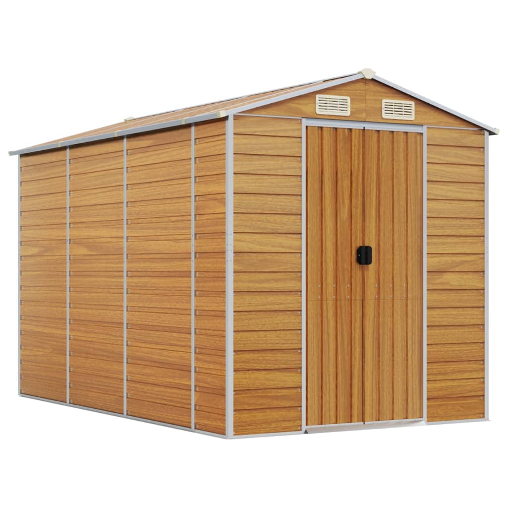 Gartenhaus Hellbraun 191 x 300 x 198 cm Verzinkter Stahl