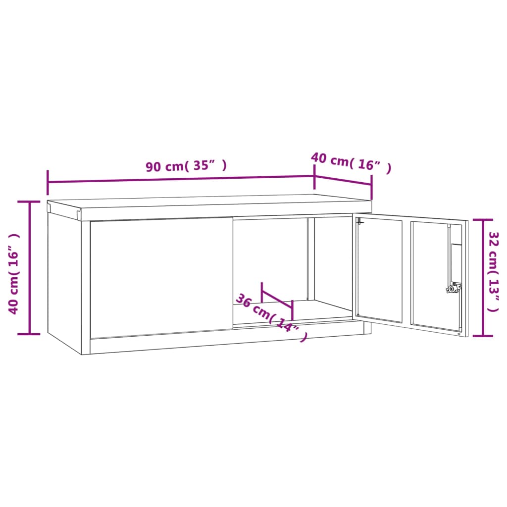 Aktenschrank Weiß 90x40x220 cm Stahl