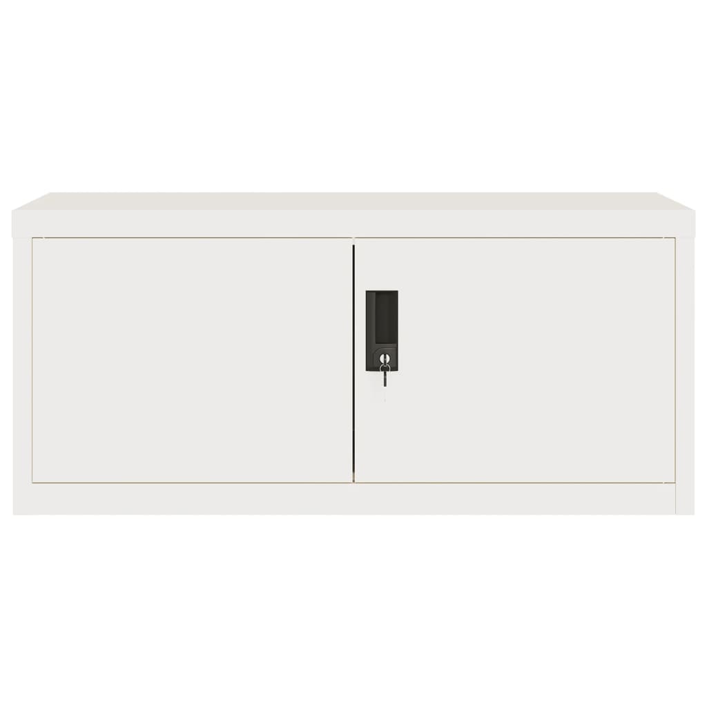 Aktenschrank Weiß 90x40x220 cm Stahl