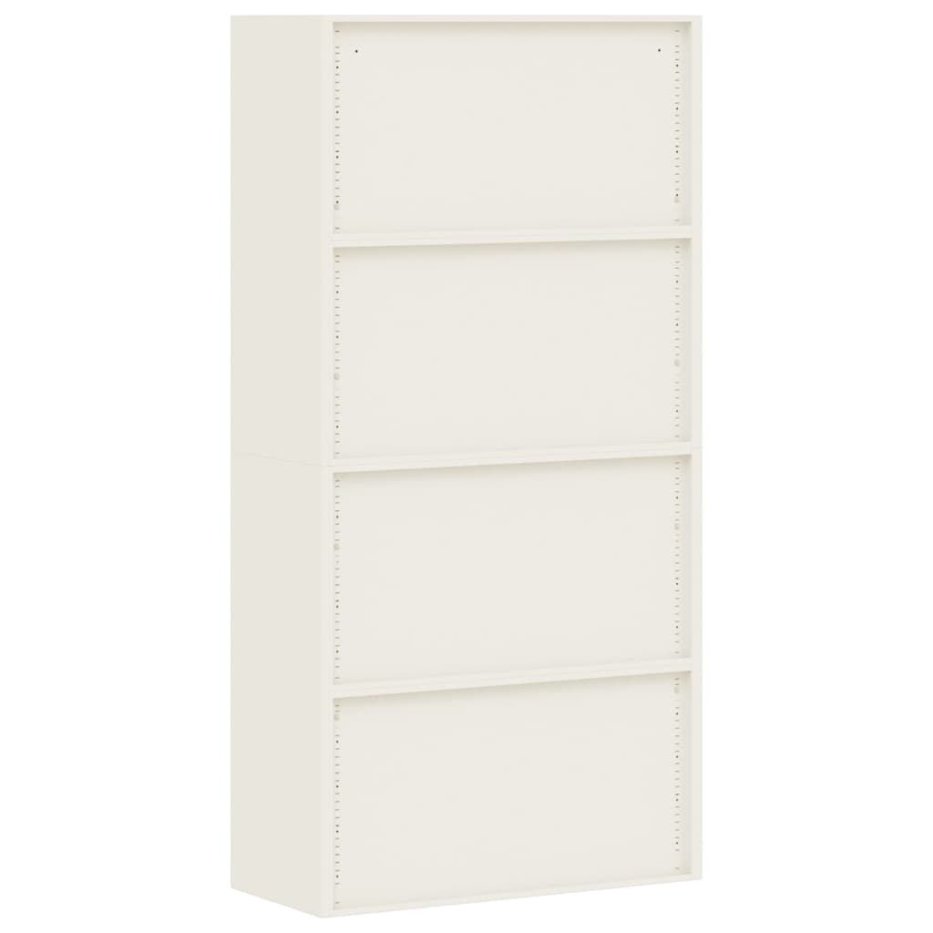 Aktenschrank Weiß 90x40x220 cm Stahl