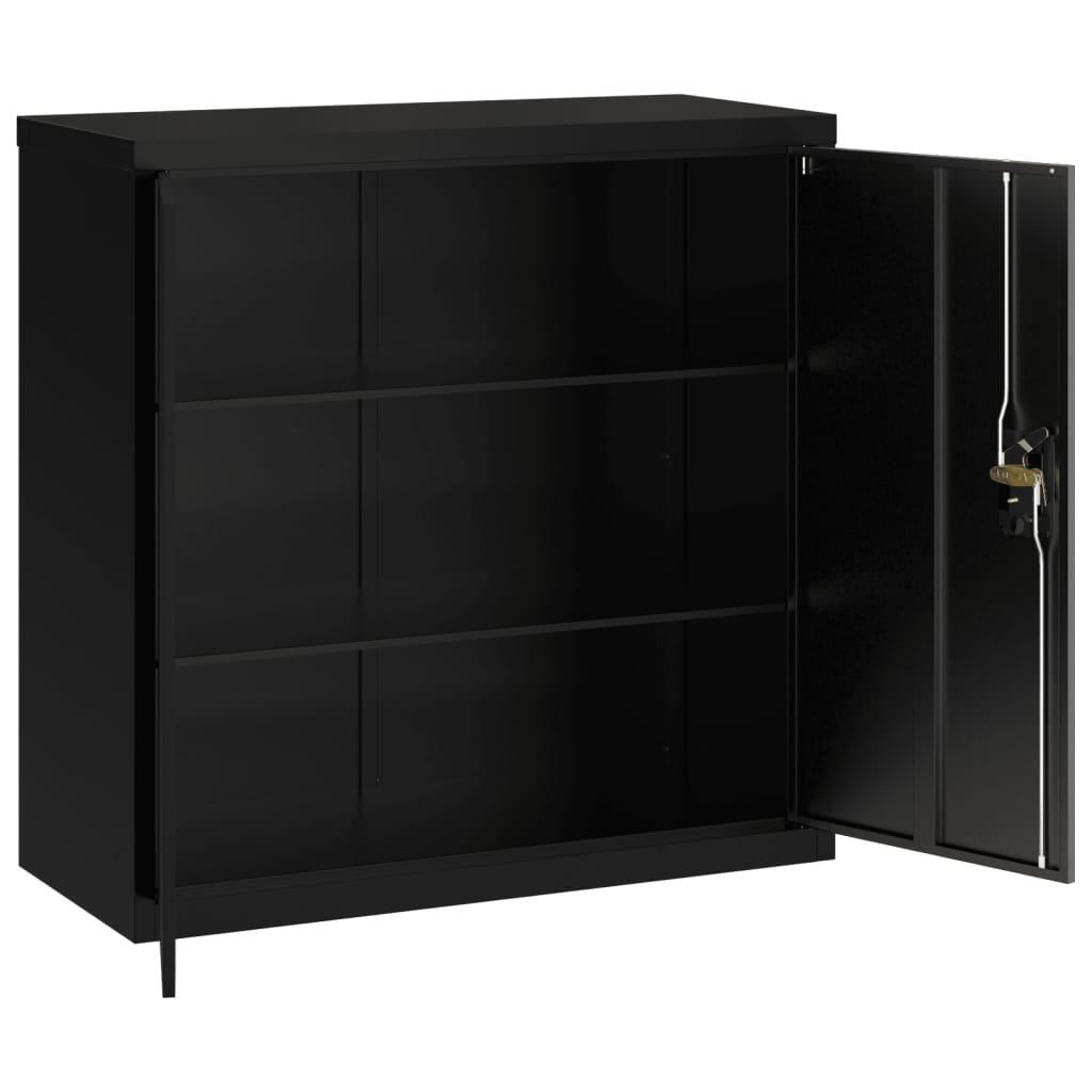 Aktenschrank Schwarz 90x40x130 cm Stahl