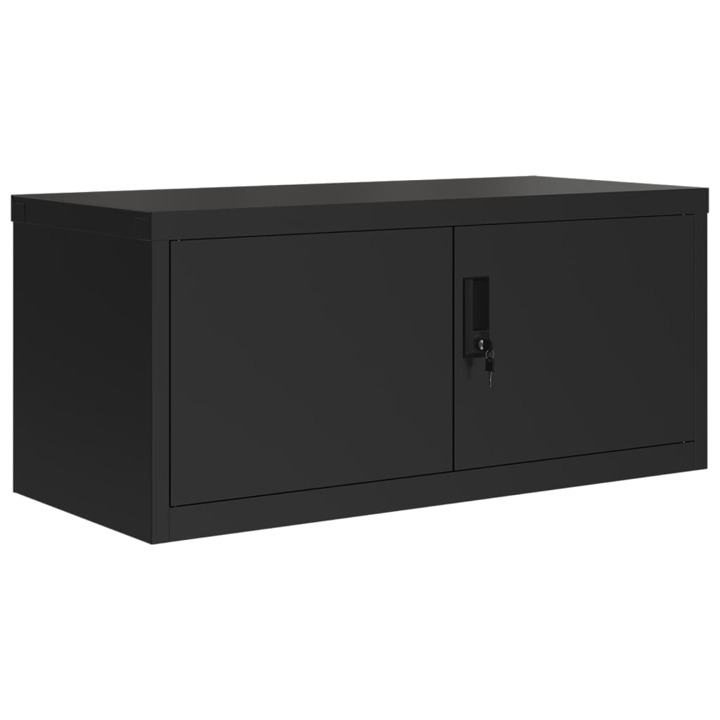 Aktenschrank Schwarz 90x40x220 cm Stahl