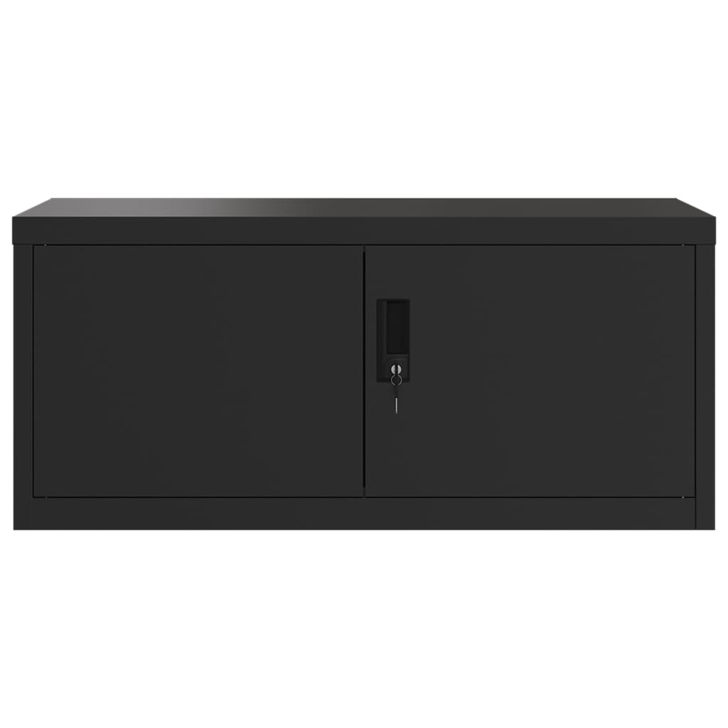Aktenschrank Schwarz 90x40x220 cm Stahl