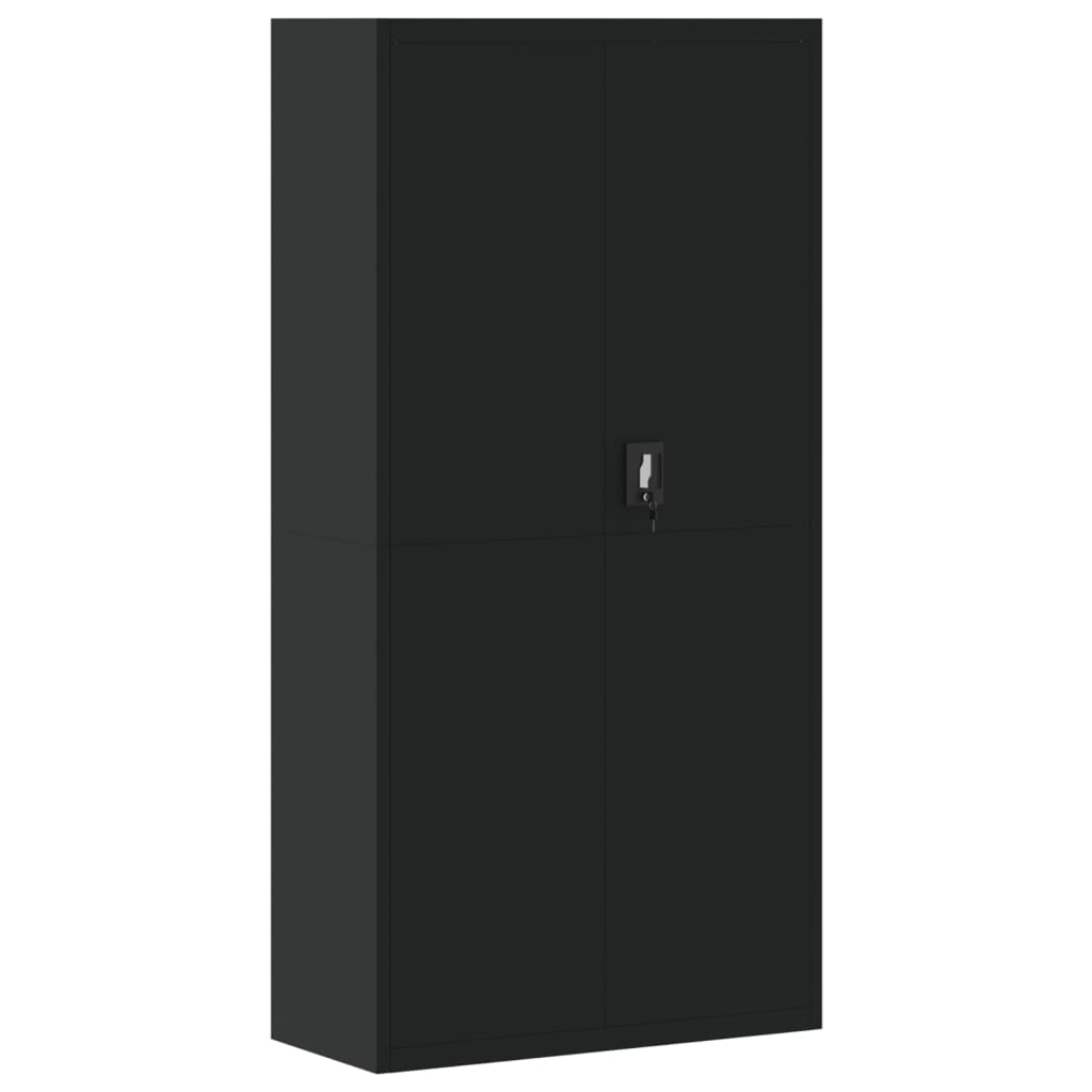 Aktenschrank Schwarz 90x40x220 cm Stahl