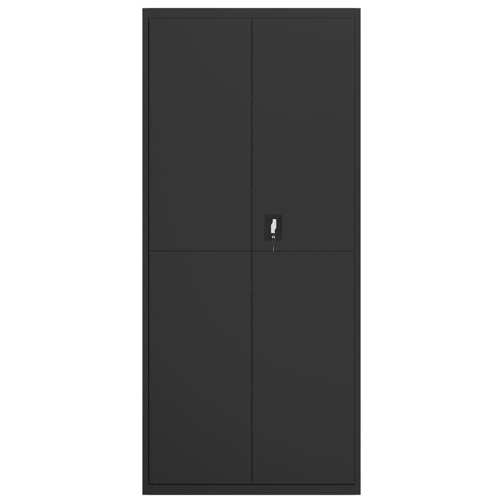 Aktenschrank Schwarz 90x40x240 cm Stahl