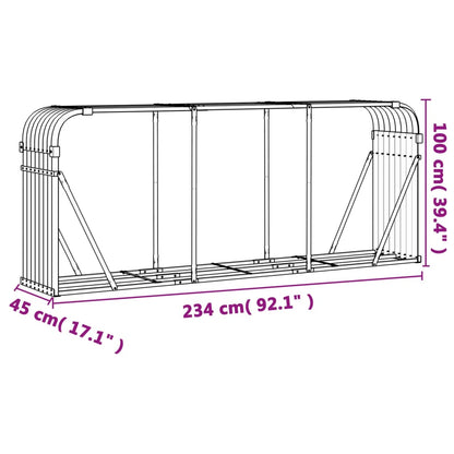 Kaminholzunterstand Holzoptik 234x45x100 cm Verzinkter Stahl