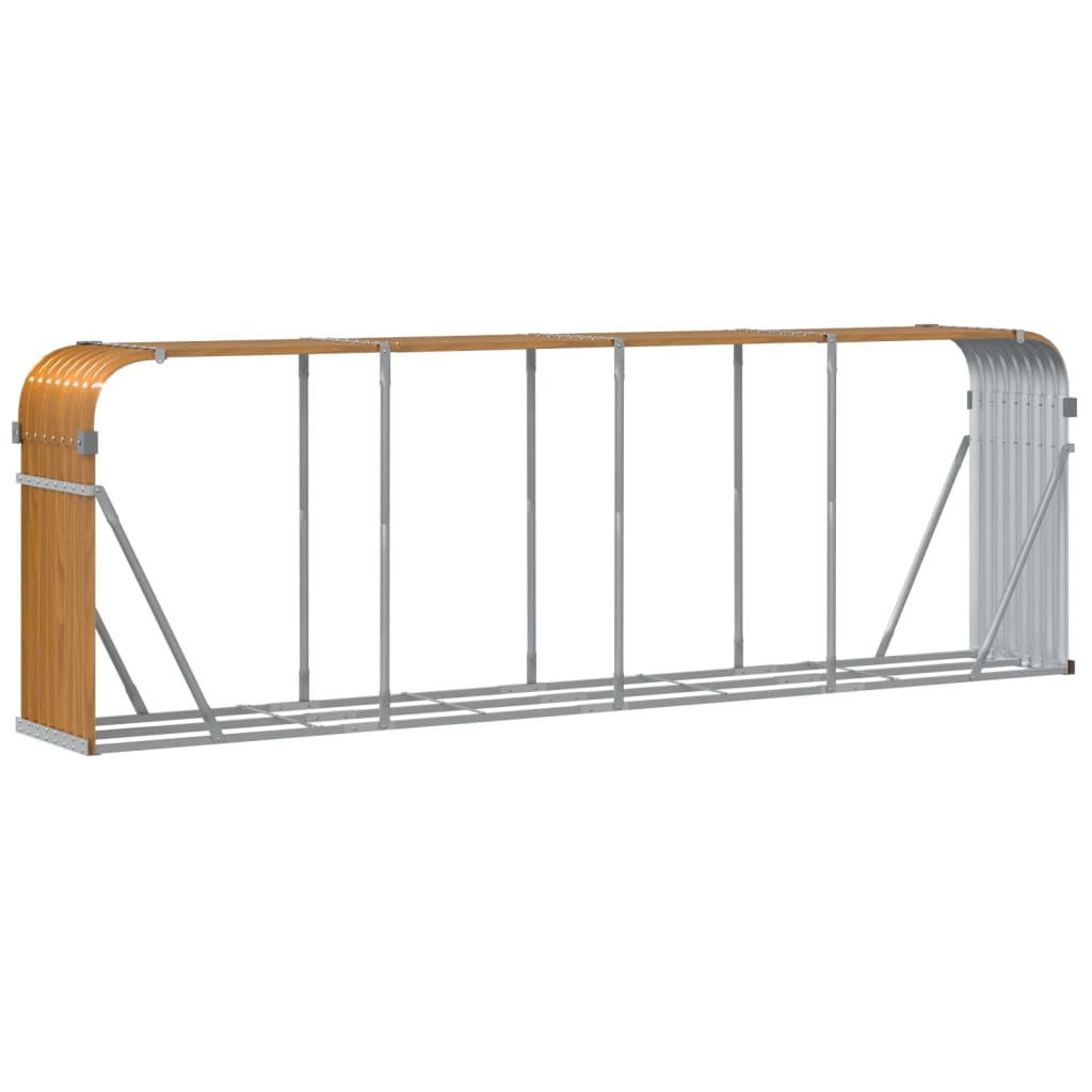 Kaminholzunterstand Holzoptik 300x45x100 cm Verzinkter Stahl