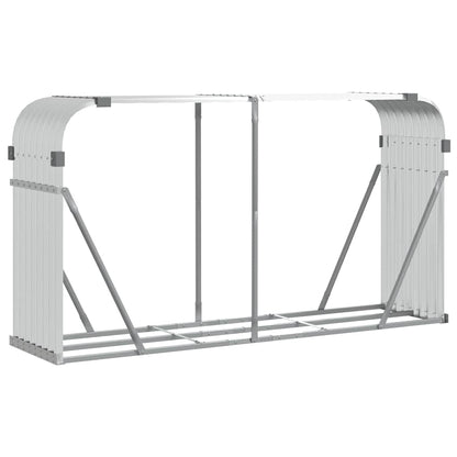 Kaminholzunterstand Silbern 180x45x100 cm Verzinkter Stahl