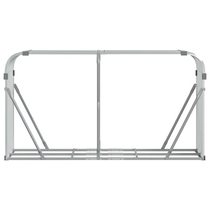 Kaminholzunterstand Silbern 180x45x100 cm Verzinkter Stahl