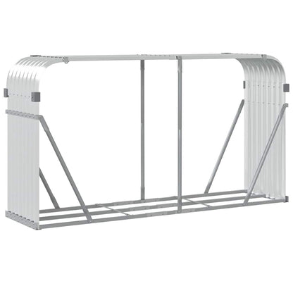 Kaminholzunterstand Silbern 180x45x100 cm Verzinkter Stahl