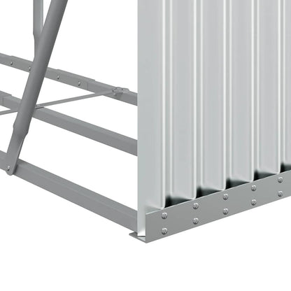 Kaminholzunterstand Silbern 180x45x100 cm Verzinkter Stahl