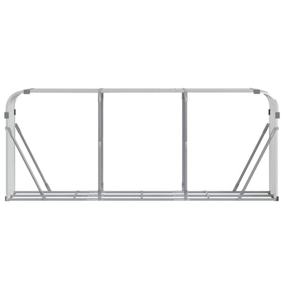 Kaminholzunterstand Silbern 234x45x100 cm Verzinkter Stahl