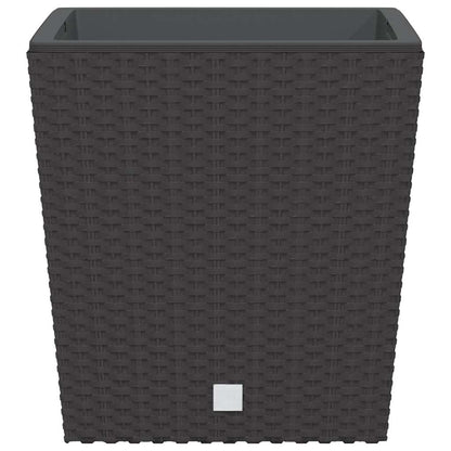 Pflanzkübel mit herausnehmbaren Einsatz Braun 21/32 L PP-Rattan