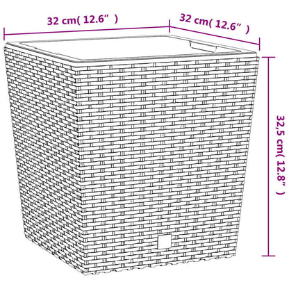 Pflanzkübel mit herausnehmbaren Einsatz Braun 21/32 L PP-Rattan