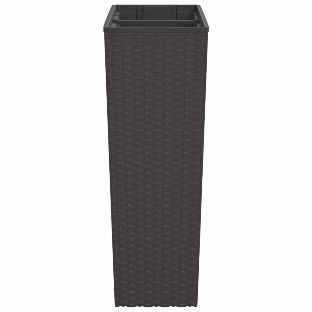 Pflanzkübel mit herausnehmbaren Einsatz Braun 12/44 L PP-Rattan