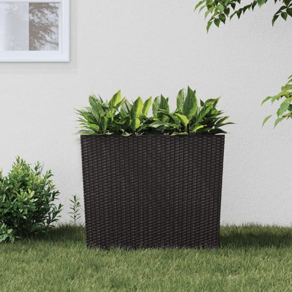 Pflanzkübel mit herausnehmbaren Einsatz Braun 12/44 L PP-Rattan