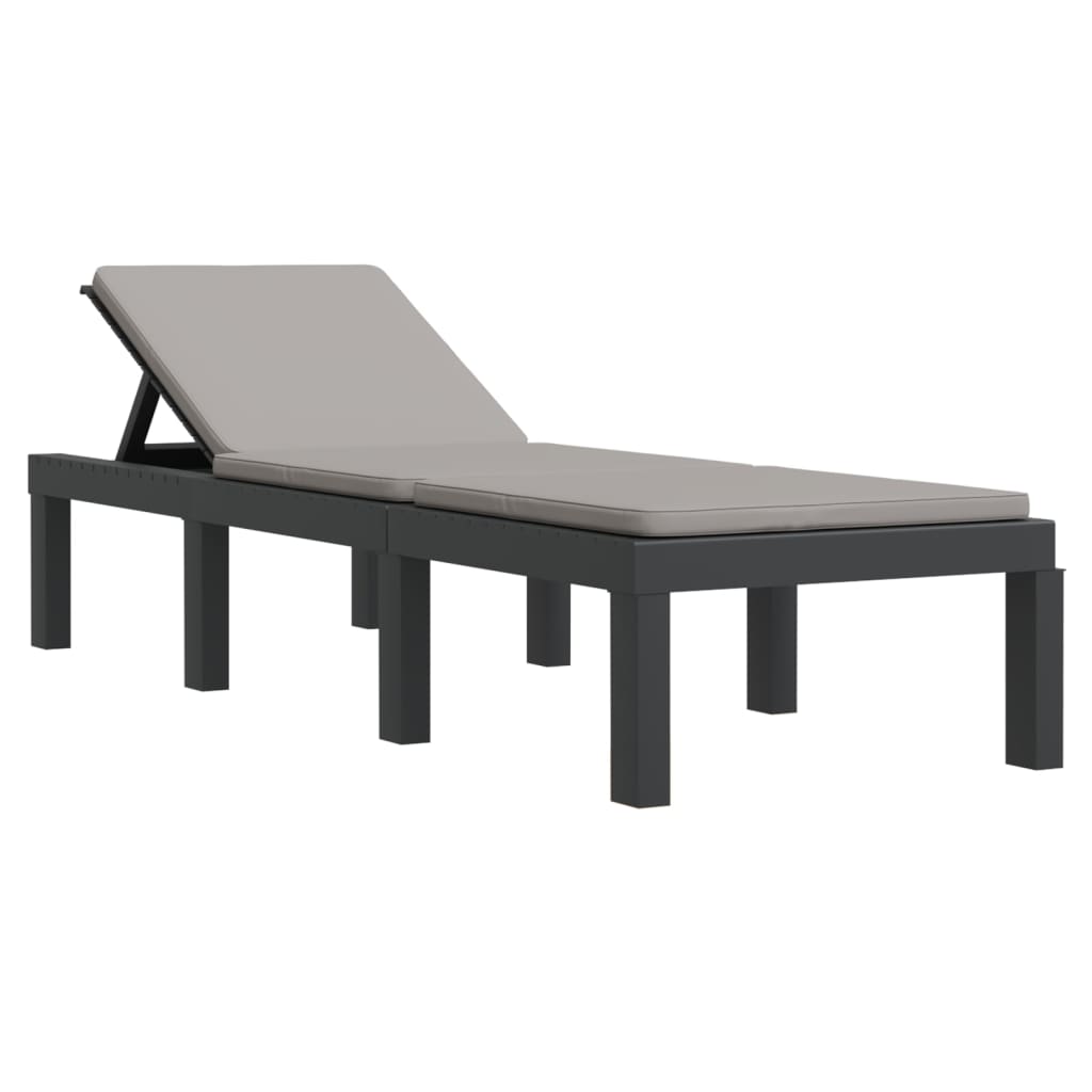 Bain de soleil avec coussin anthracite PP