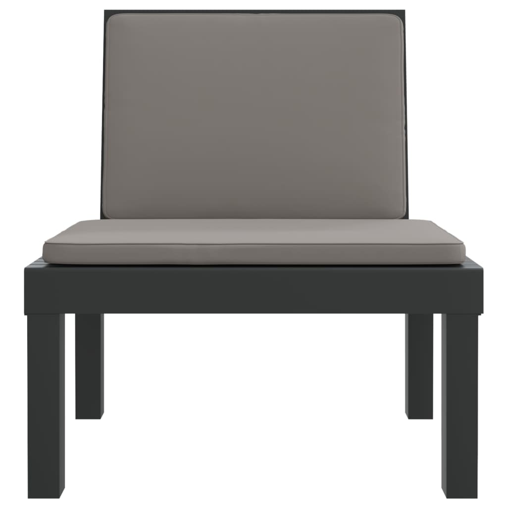 Bain de soleil avec coussin anthracite PP