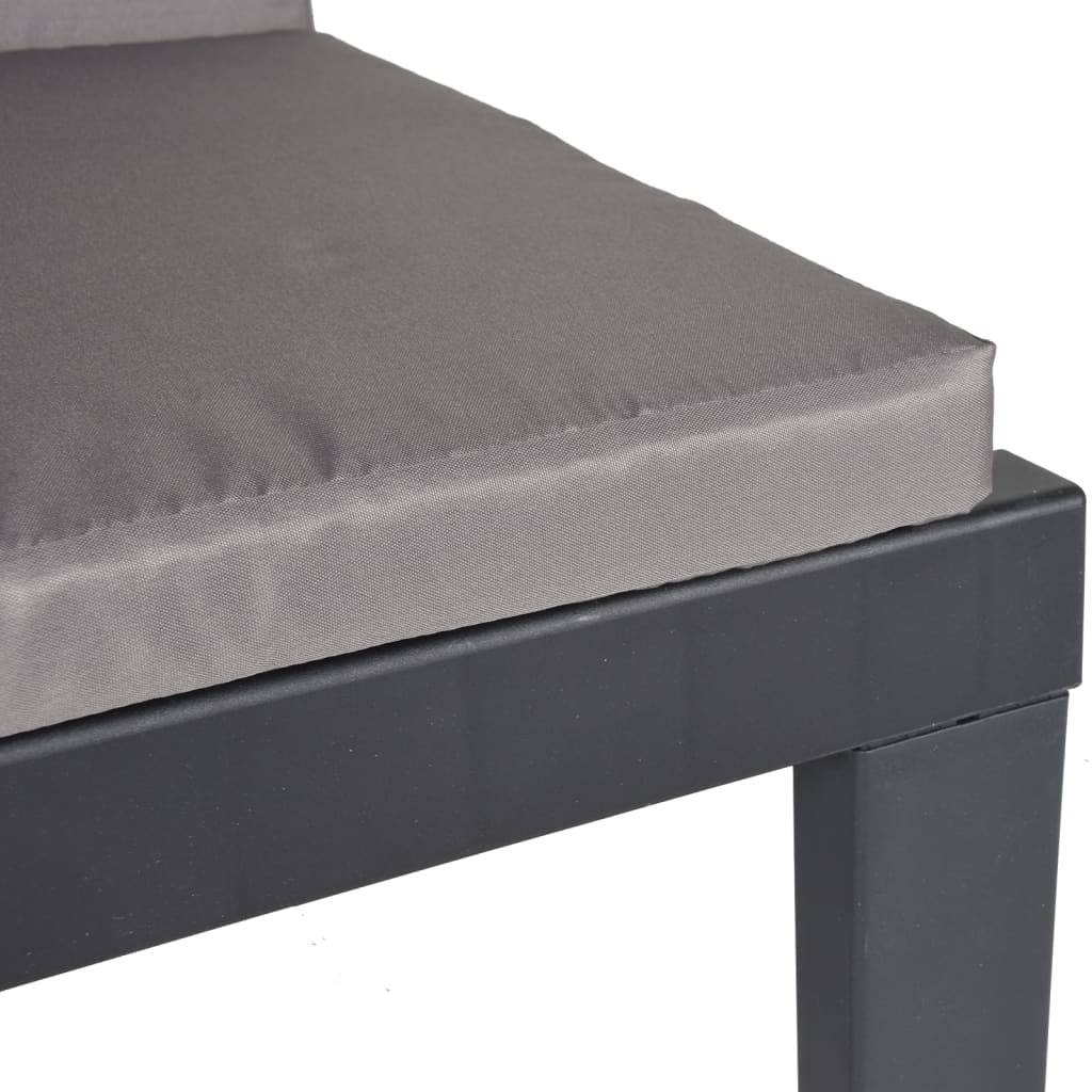 Bain de soleil avec coussin anthracite PP