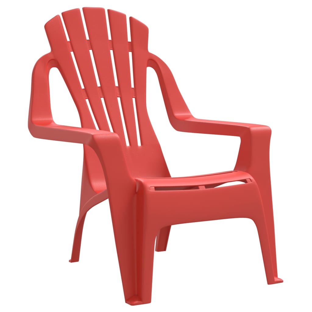 Chaises de jardin pour enfants 2 pièces rouge 37x34x44 cm PP aspect bois