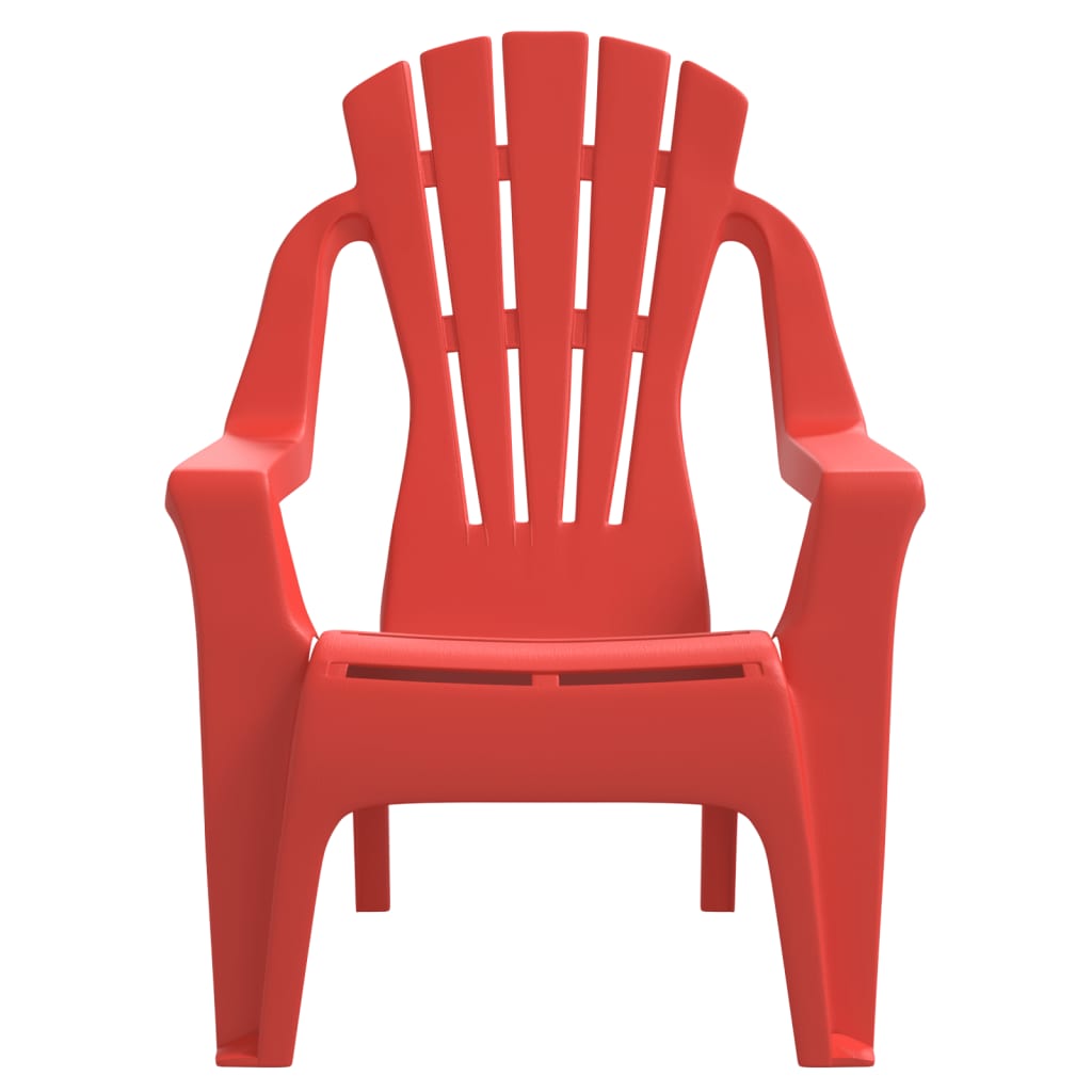 Chaises de jardin pour enfants 2 pièces rouge 37x34x44 cm PP aspect bois