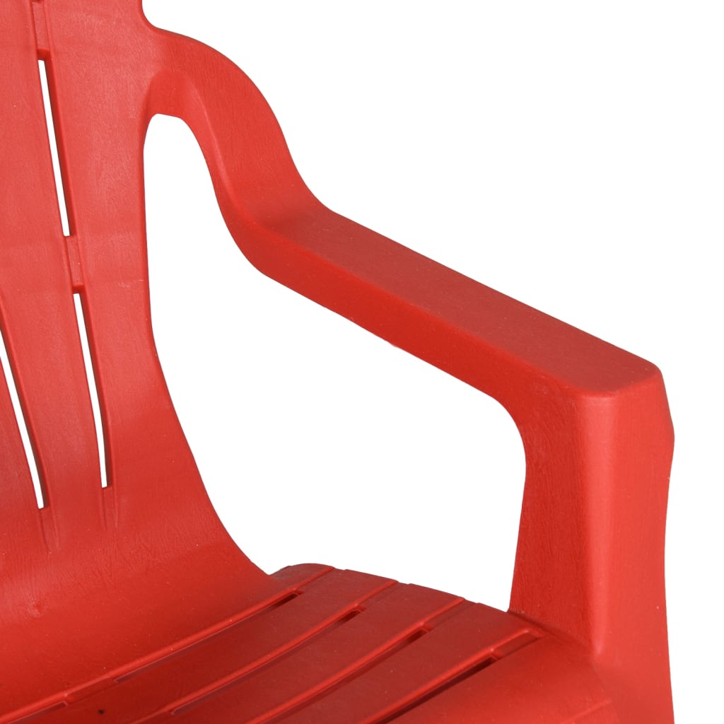 Chaises de jardin pour enfants 2 pièces rouge 37x34x44 cm PP aspect bois