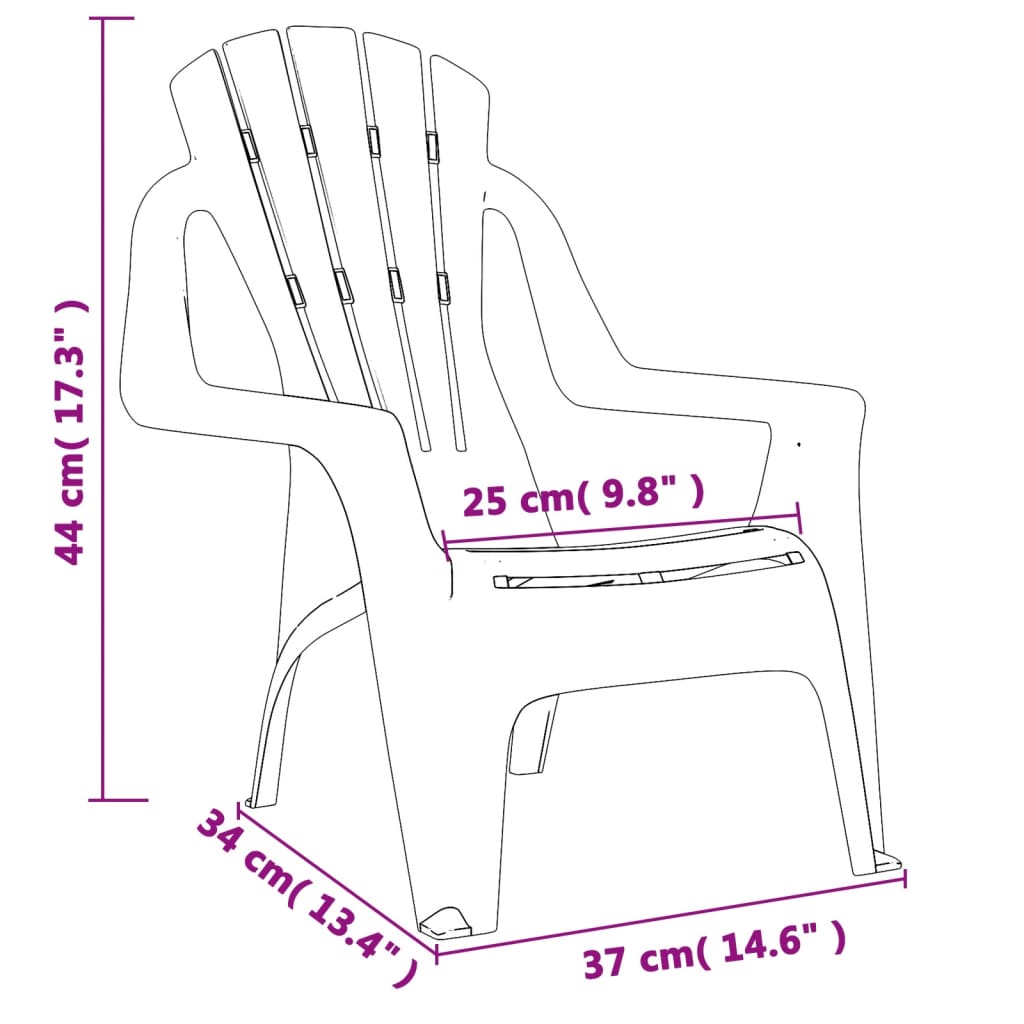 Chaises de jardin pour enfants 2 pièces rouge 37x34x44 cm PP aspect bois