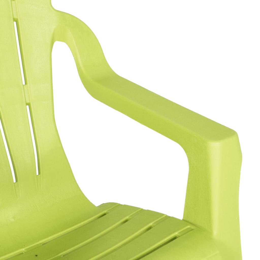 Chaises de jardin pour enfants 2 pièces. Vert 37x34x44 cm PP aspect bois.