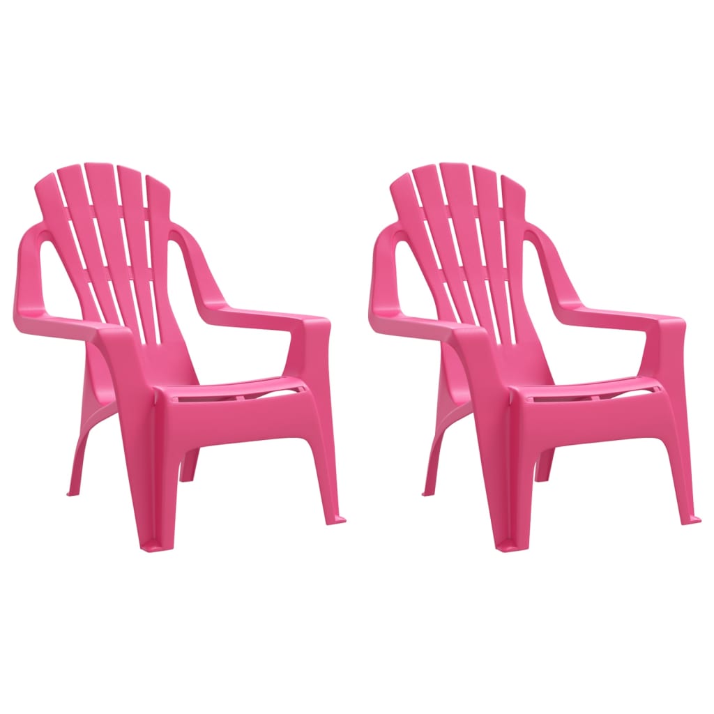 Chaises de jardin pour enfants 2 pièces rose 37x34x44 cm PP aspect bois