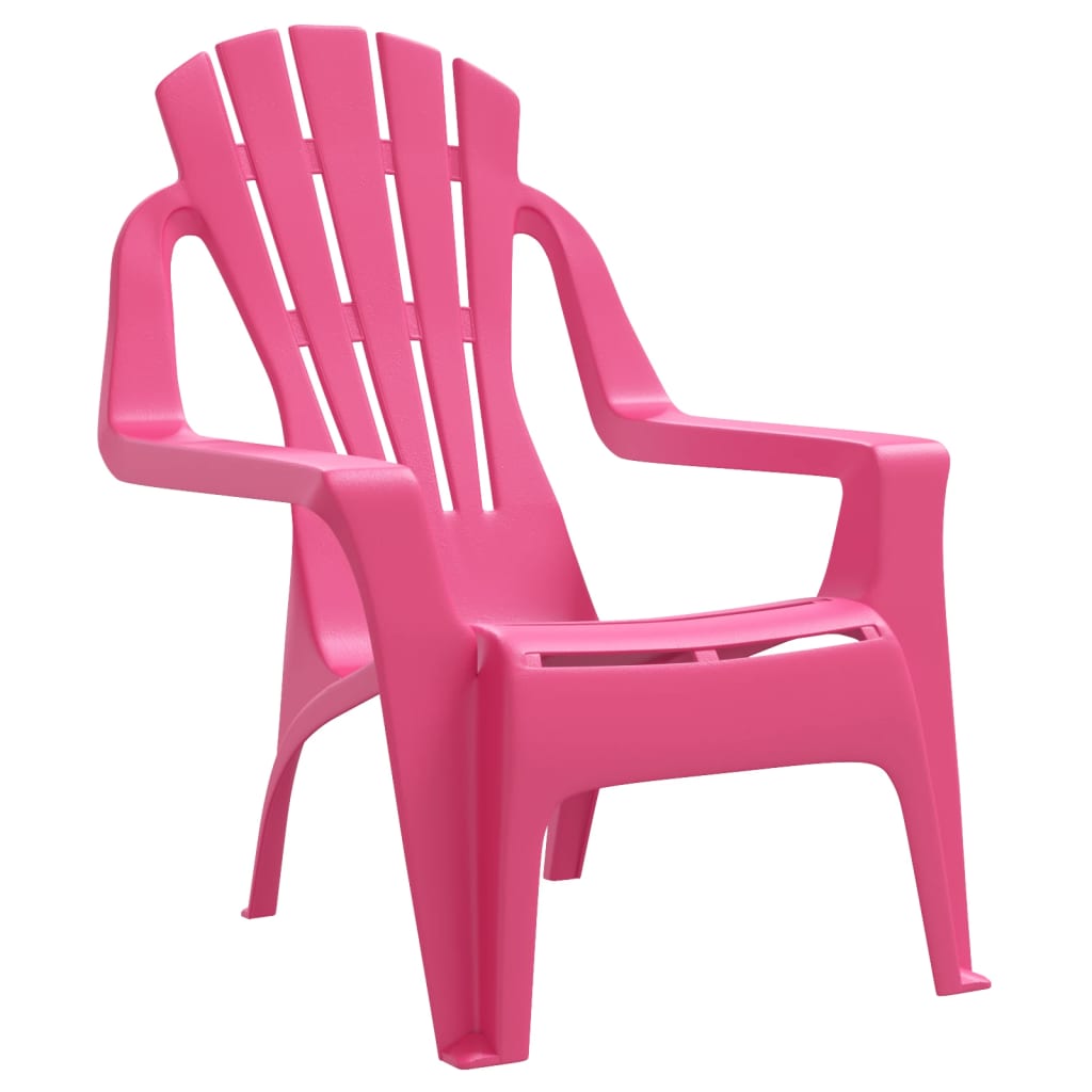 Chaises de jardin pour enfants 2 pièces rose 37x34x44 cm PP aspect bois