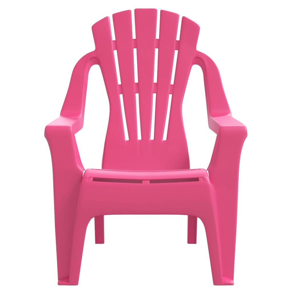 Chaises de jardin pour enfants 2 pièces rose 37x34x44 cm PP aspect bois