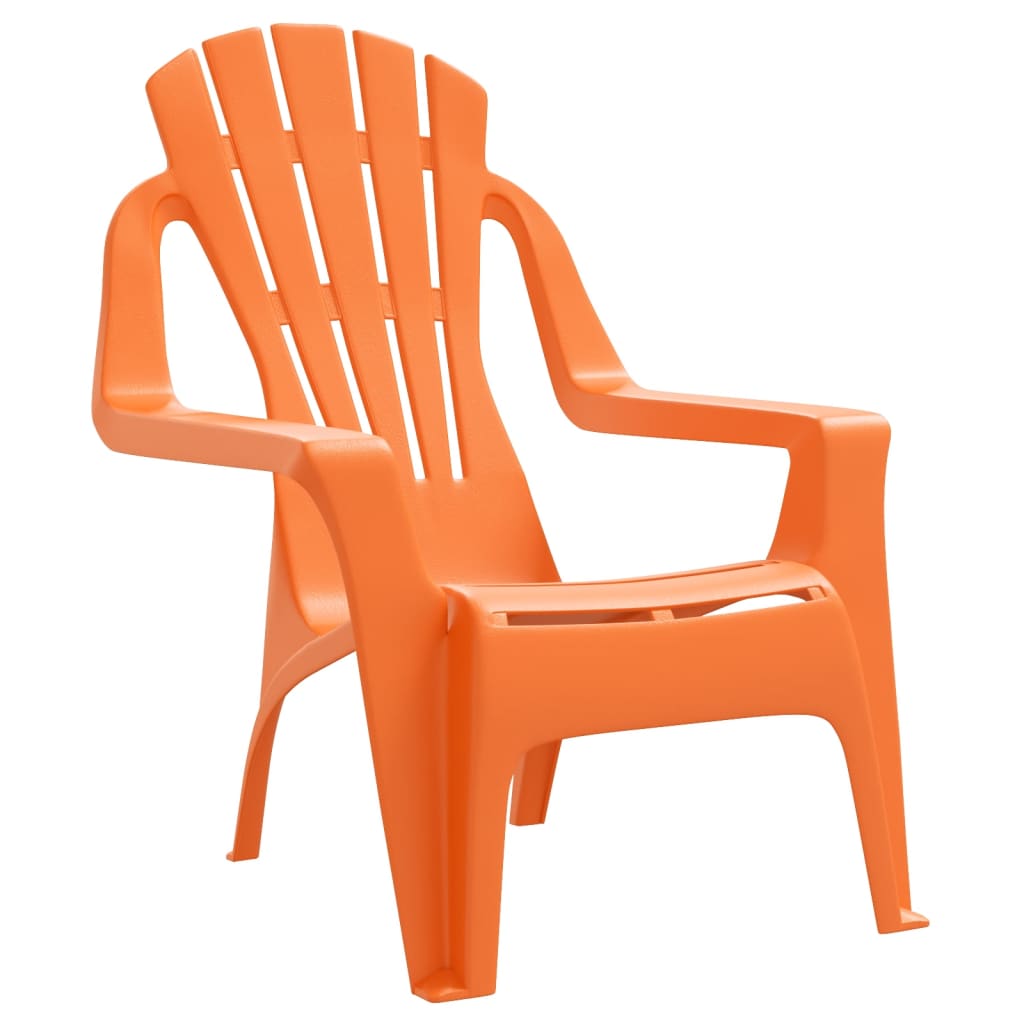 Chaises de jardin pour enfants 2 pièces. Orange 37x34x44 cm PP aspect bois.