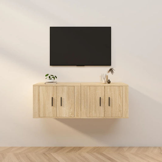 TV-Wandschränke 2 Stk. Sonoma-Eiche 57x34,5x40 cm