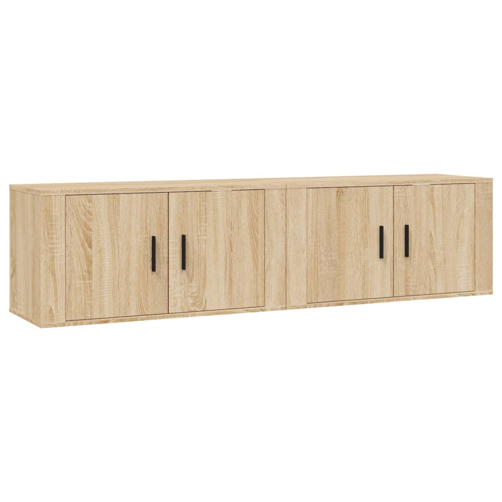 TV-Wandschränke 2 Stk. Sonoma-Eiche 80x34,5x40 cm