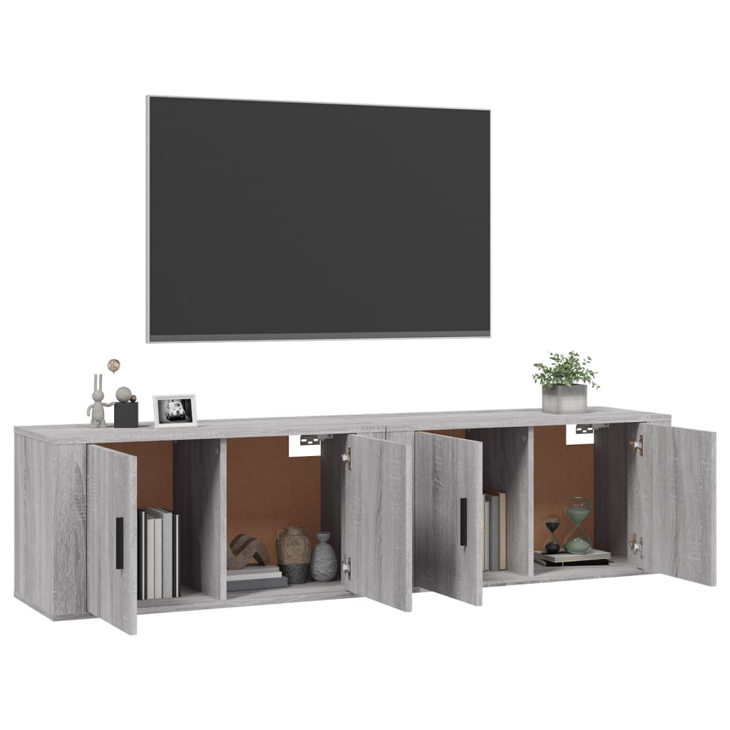 Meubles TV muraux, 2 pièces, gris Sonoma, 80 x 34,5 x 40 cm