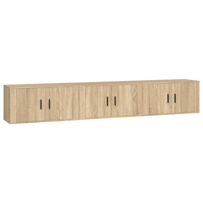 TV-Wandschränke 3 Stk. Sonoma-Eiche 80x34,5x40 cm