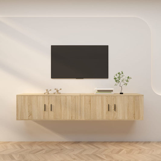TV-Wandschränke 2 Stk. Sonoma-Eiche 100x34,5x40 cm