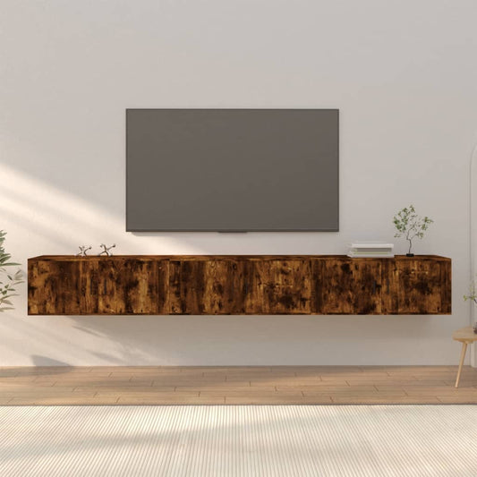 TV-Wandschränke 3 Stk. Räuchereiche 100x34,5x40 cm