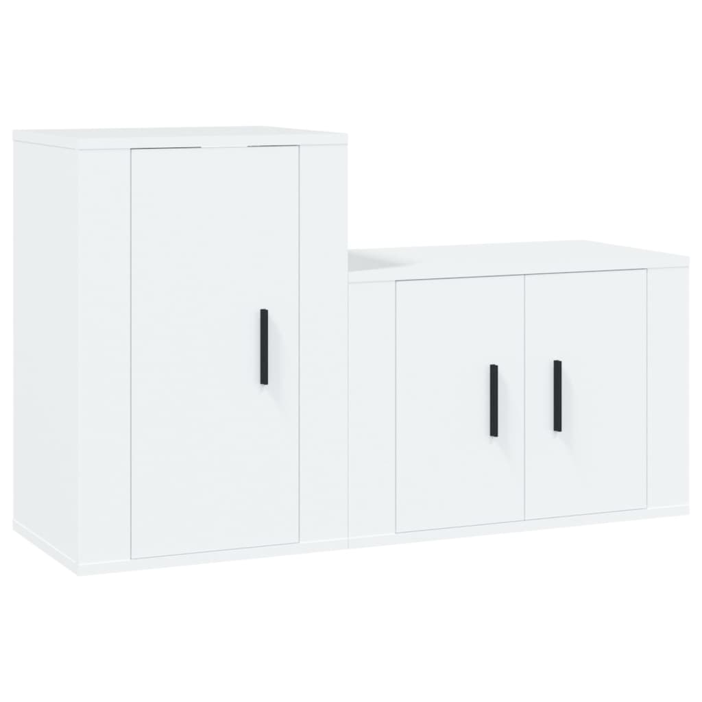 Ensemble de meubles TV 2 pièces en bois blanc