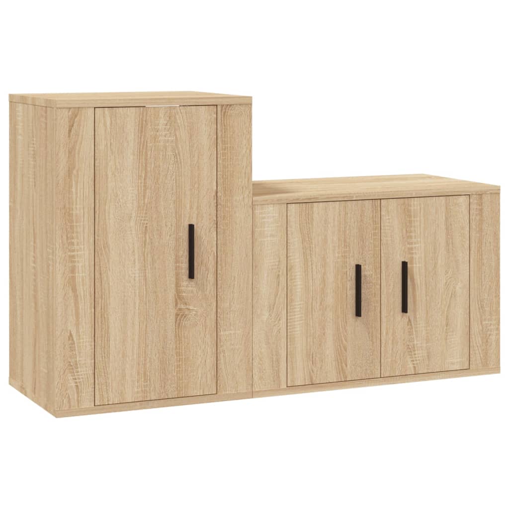 Ensemble de meubles TV 2 pièces en bois de chêne Sonoma