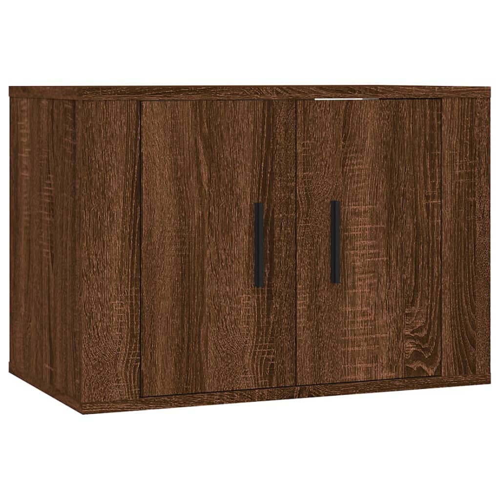 Ensemble de meubles TV 2 pièces en bois aspect chêne brun