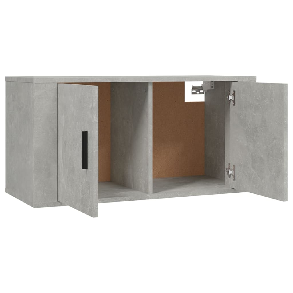 Ensemble de meubles TV 3 pièces en béton gris à base de bois