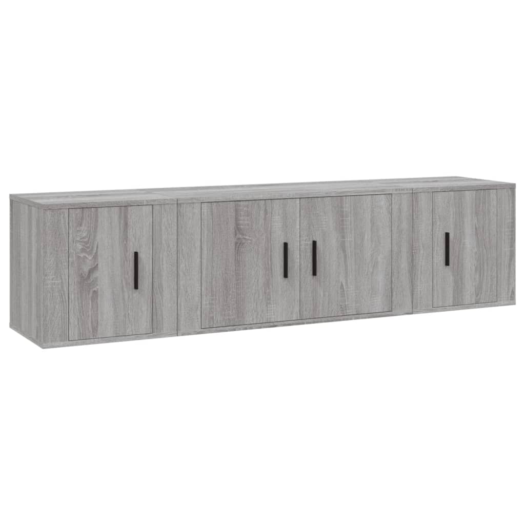 Ensemble de meubles TV 3 pièces, en bois de Sonoma gris