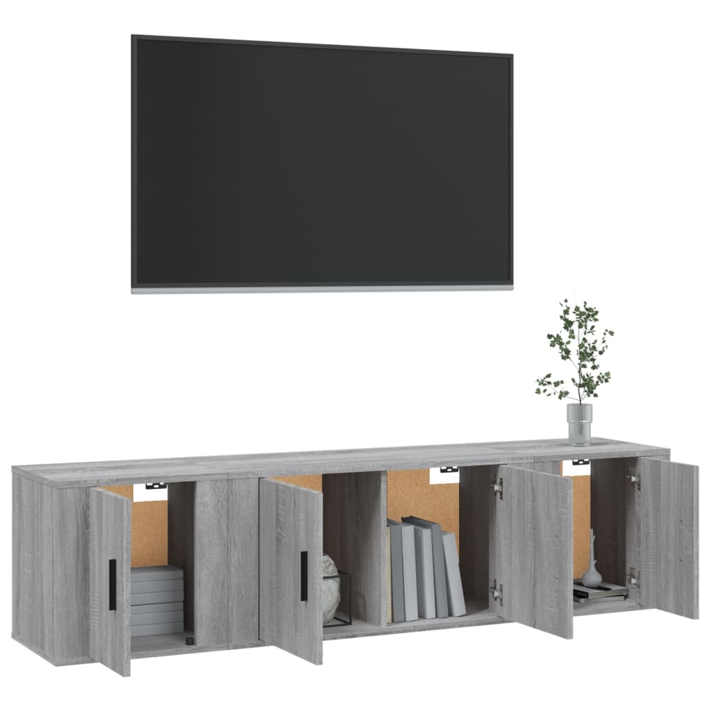 Ensemble de meubles TV 3 pièces, en bois de Sonoma gris