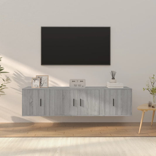 Ensemble de meubles TV 3 pièces, en bois de Sonoma gris