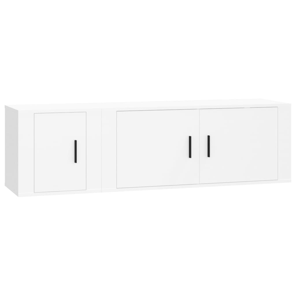 2-tlg. TV-Schrank-Set Weiß Holzwerkstoff