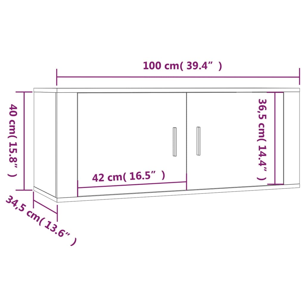 2-tlg. TV-Schrank-Set Grau Sonoma Holzwerkstoff
