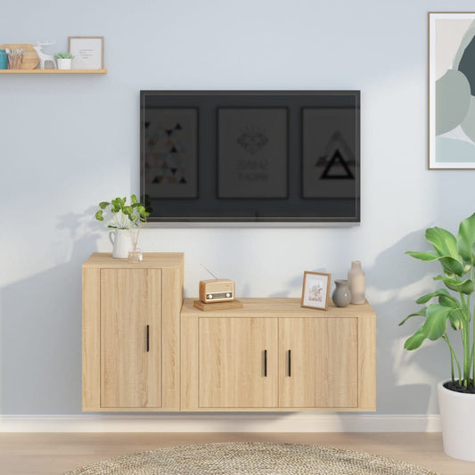 2-tlg. TV-Schrank-Set Sonoma-Eiche Holzwerkstoff